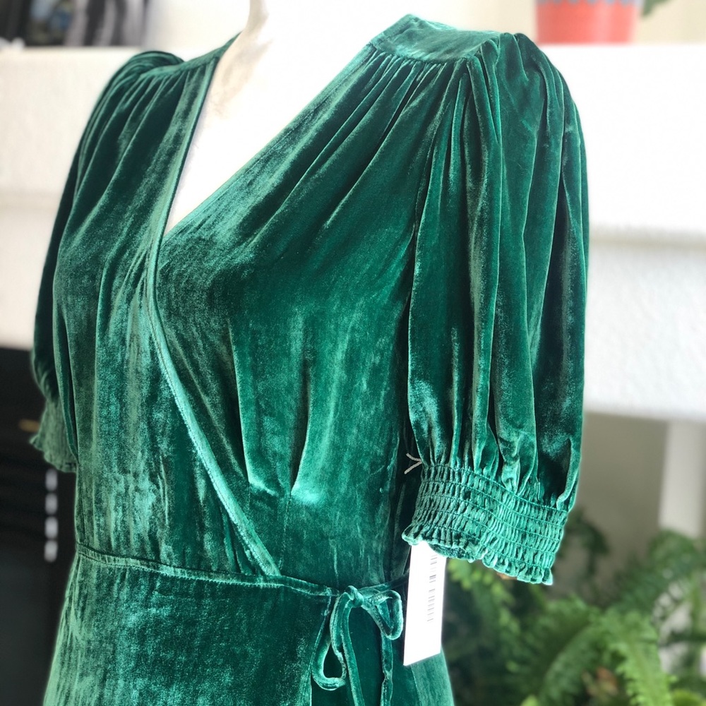 Reformation Peonie Dress Emerald - Picture 8 of 12